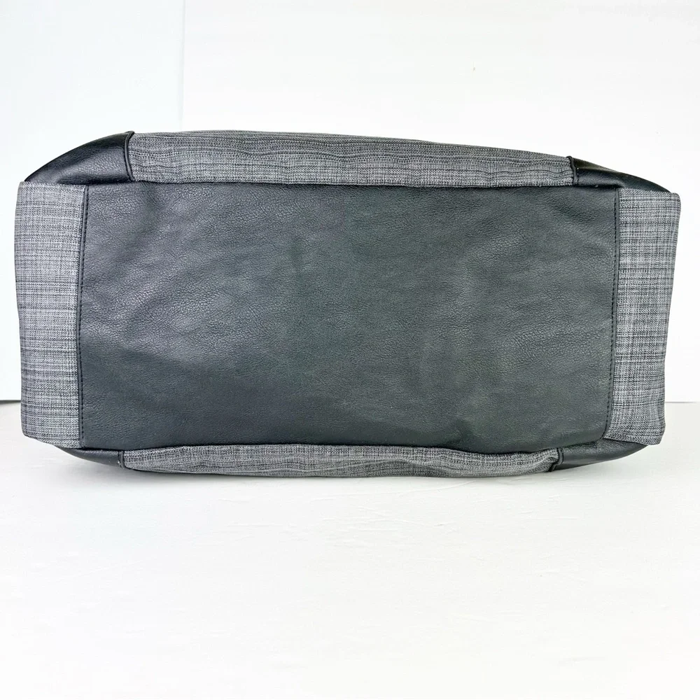 John Varvatos Weekender Gray Black Lightweight Vegan Travel Duffel Bag